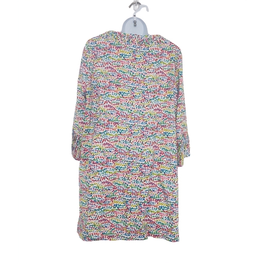 Nuny Couturier Vintage Style Ditsy Print Mini Shift Dress M/L Summer 3/4 Sleeve. - Picture 3 of 9